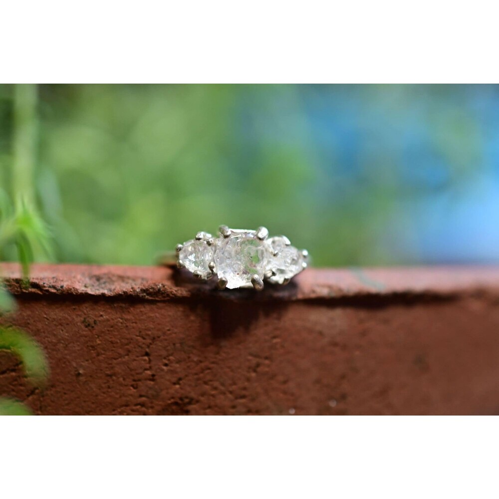 Simple Diamond Engagement Ring, Raw Diamond Ring, Rough Uncut Diamond Ring, Mode